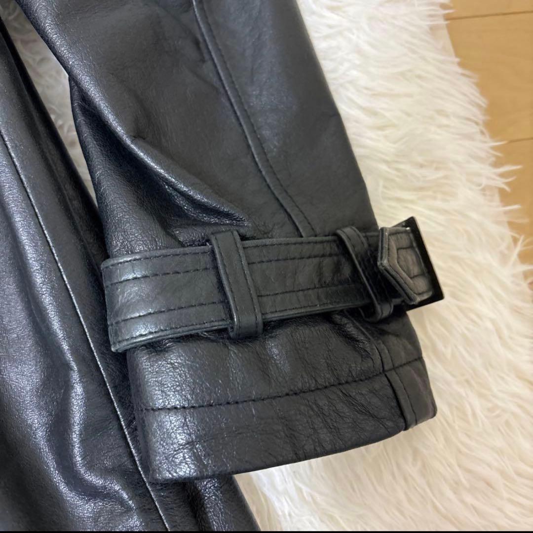 TORNADO MART 本革 レザーロングコート ベルト付き　希少モデル M