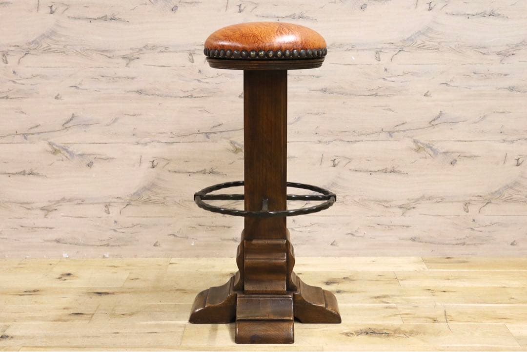 GMIK7M○スペイン製 カスティリアンスタイル バースツール ハイチェア カウ