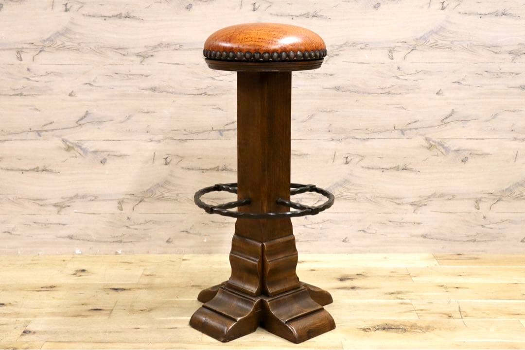 GMIK7M○スペイン製 カスティリアンスタイル バースツール ハイチェア カウ