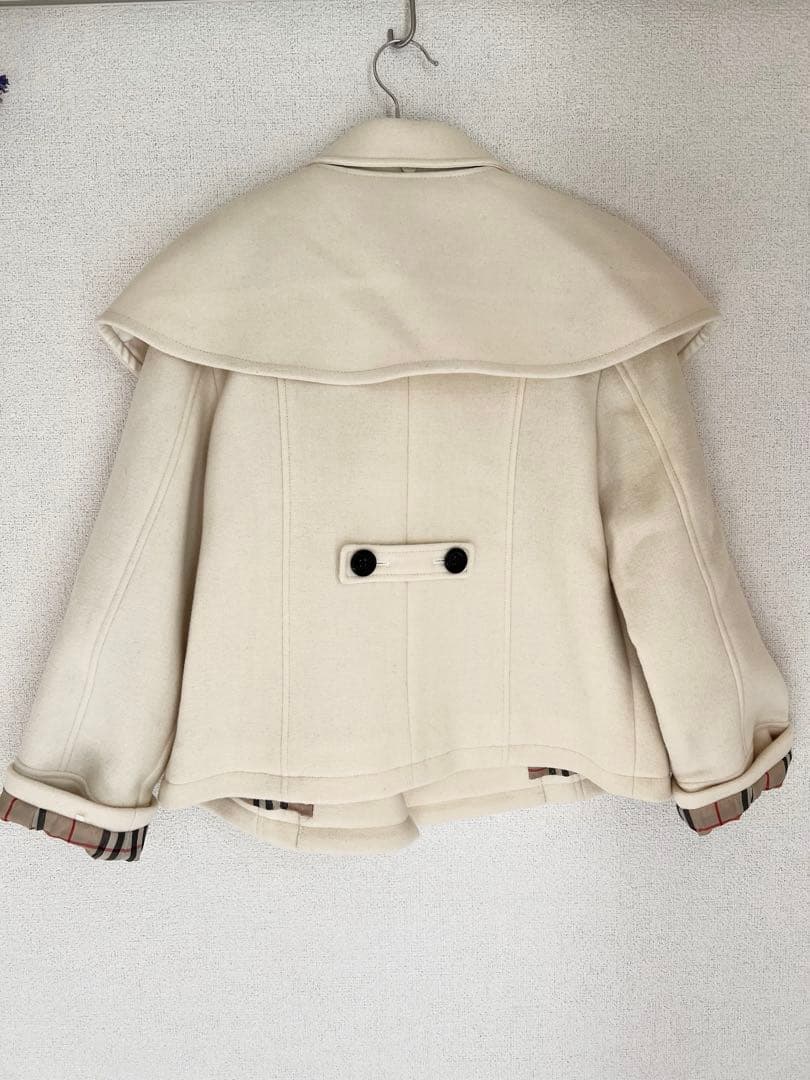 【極美品】バーバリーLONDON白Pコート130卒業式発表会フォーマル春用対応可