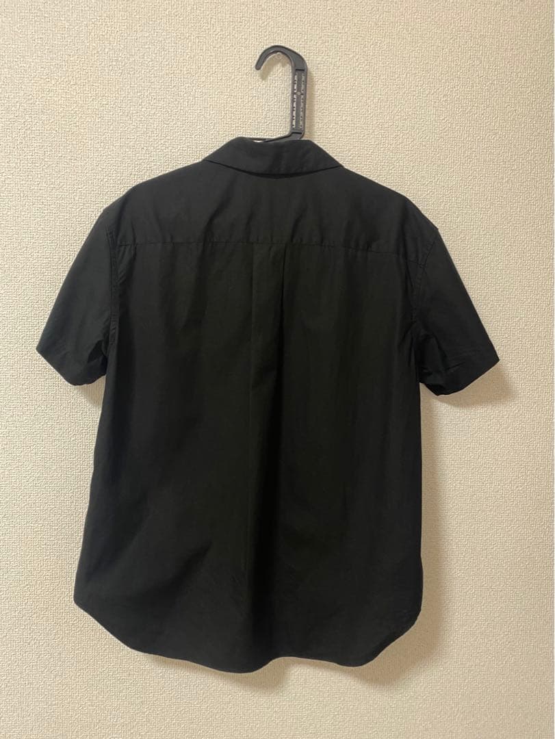 TAO ポケット付き丸襟半袖ブラウス BK