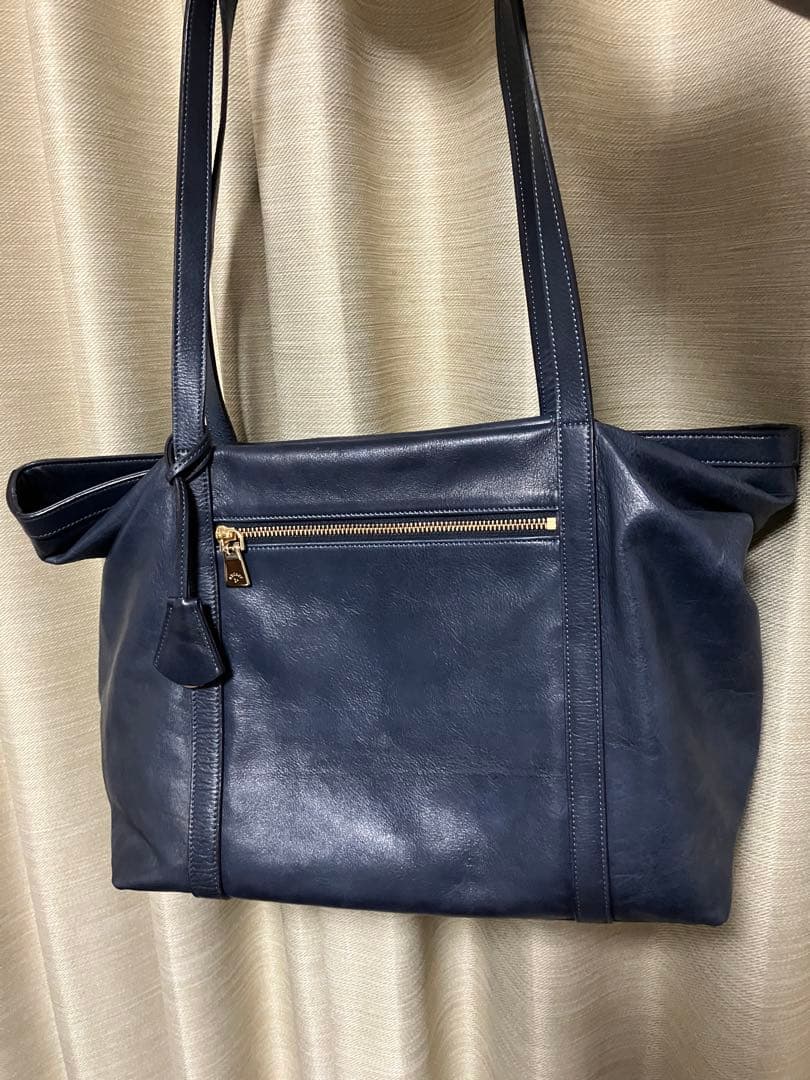 aniary ネイビー レザートートバッグ