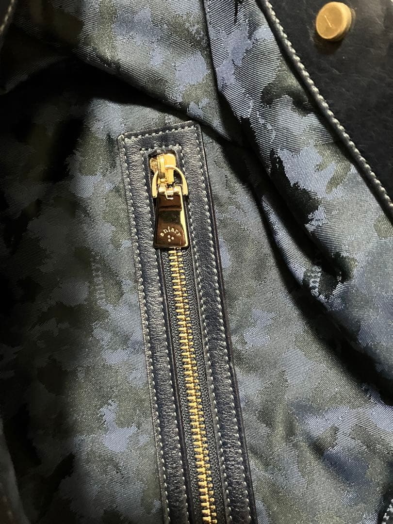 aniary ネイビー レザートートバッグ