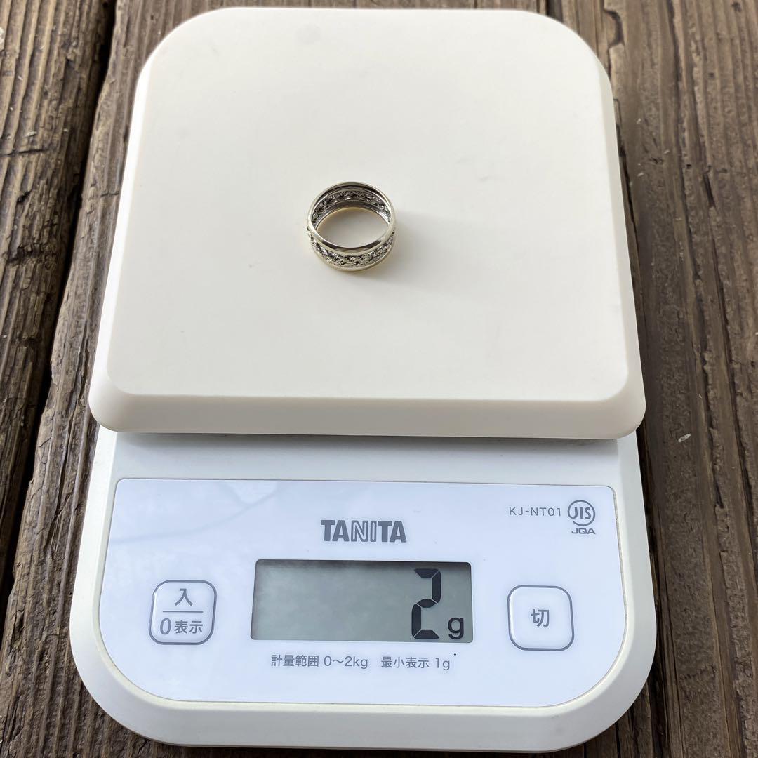 インディアンジュエリー ヴィンテージ ホワイトゴールド10k リング シルバー1