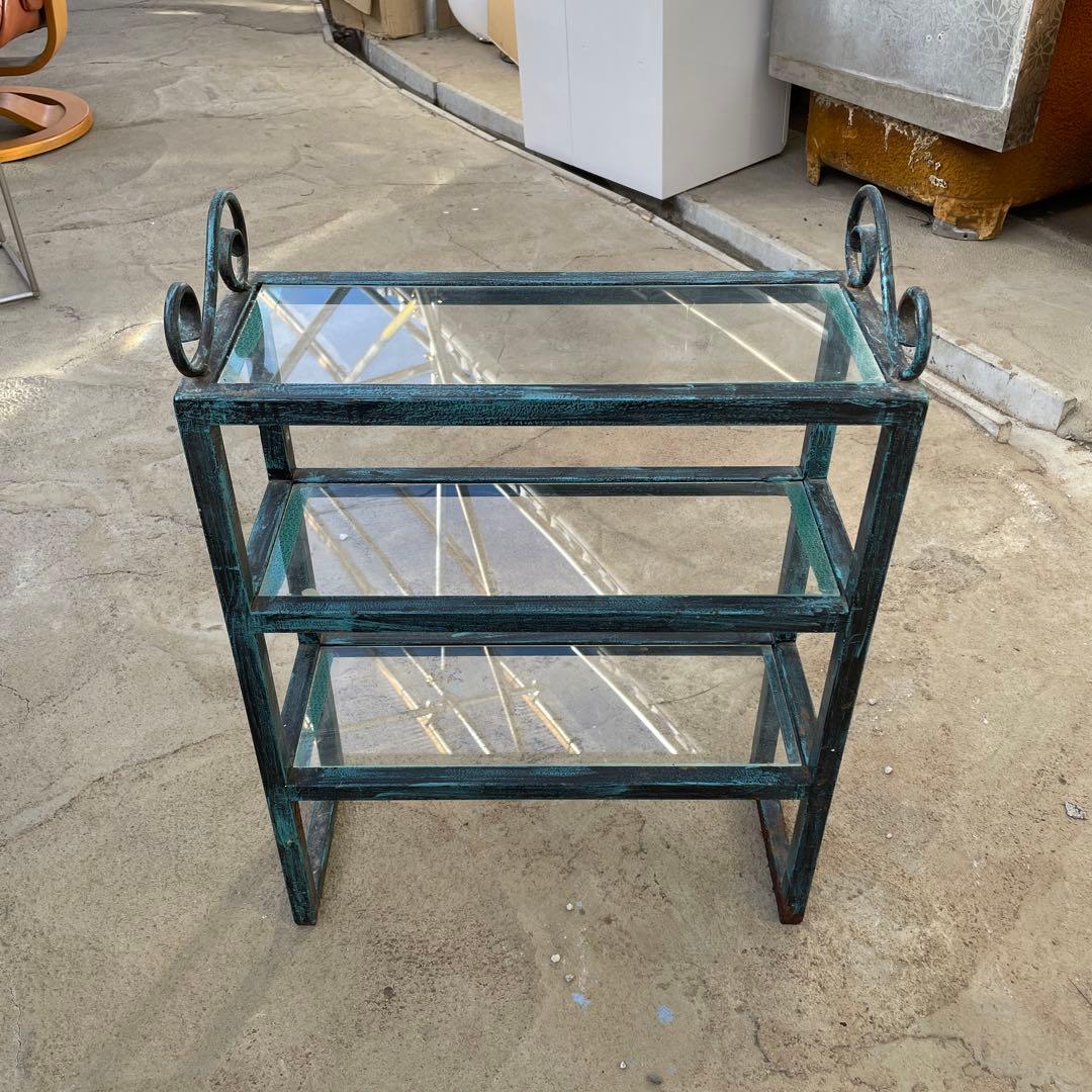 植物用 小型3段 アイアンラック 温室 棚 オープンラック 飾り棚 アンティーク