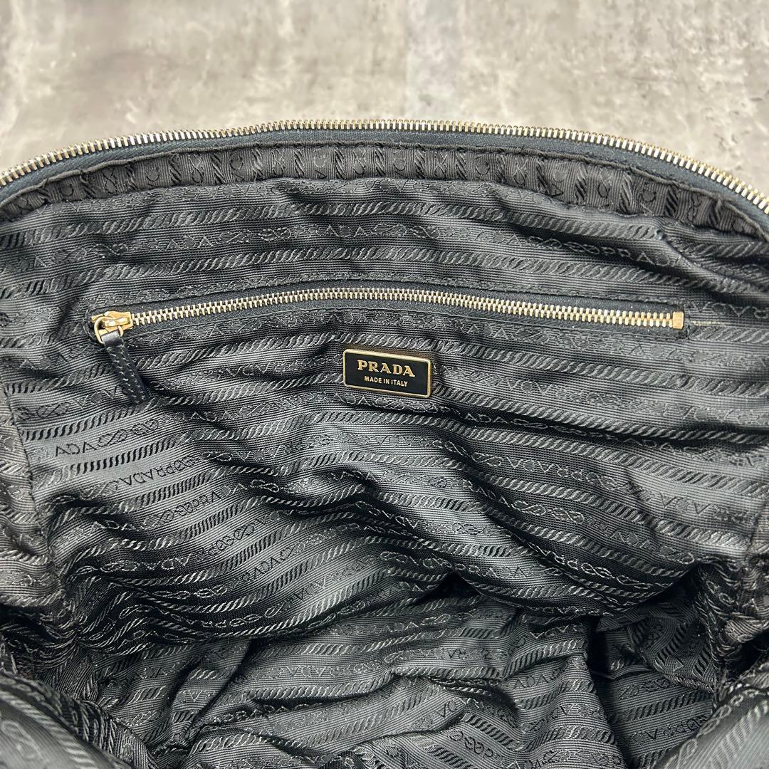 【美品・南京錠】 プラダ トートバッグ 2way ワンショル 三角ロゴ テスート