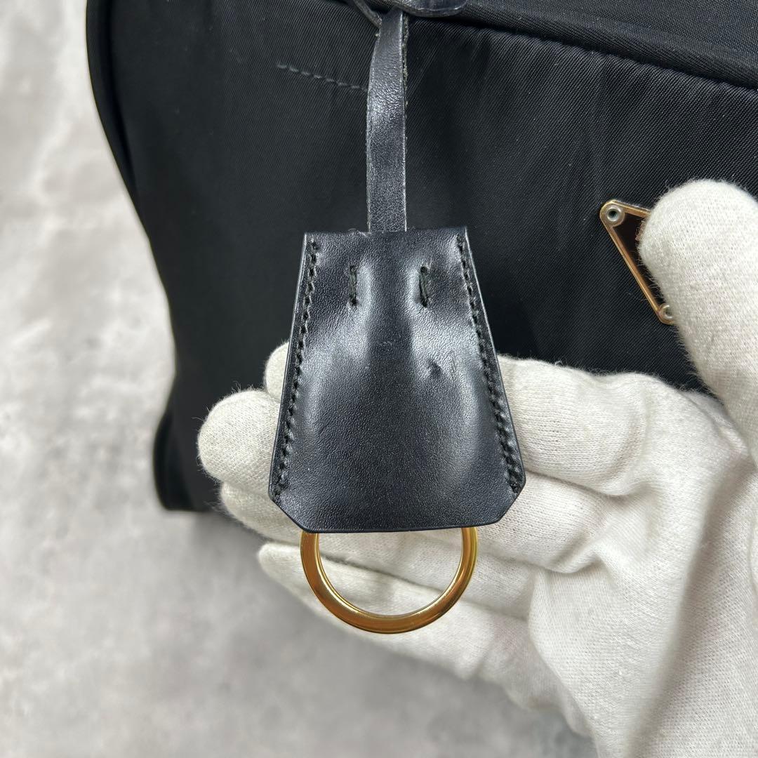 【美品・南京錠】 プラダ トートバッグ 2way ワンショル 三角ロゴ テスート