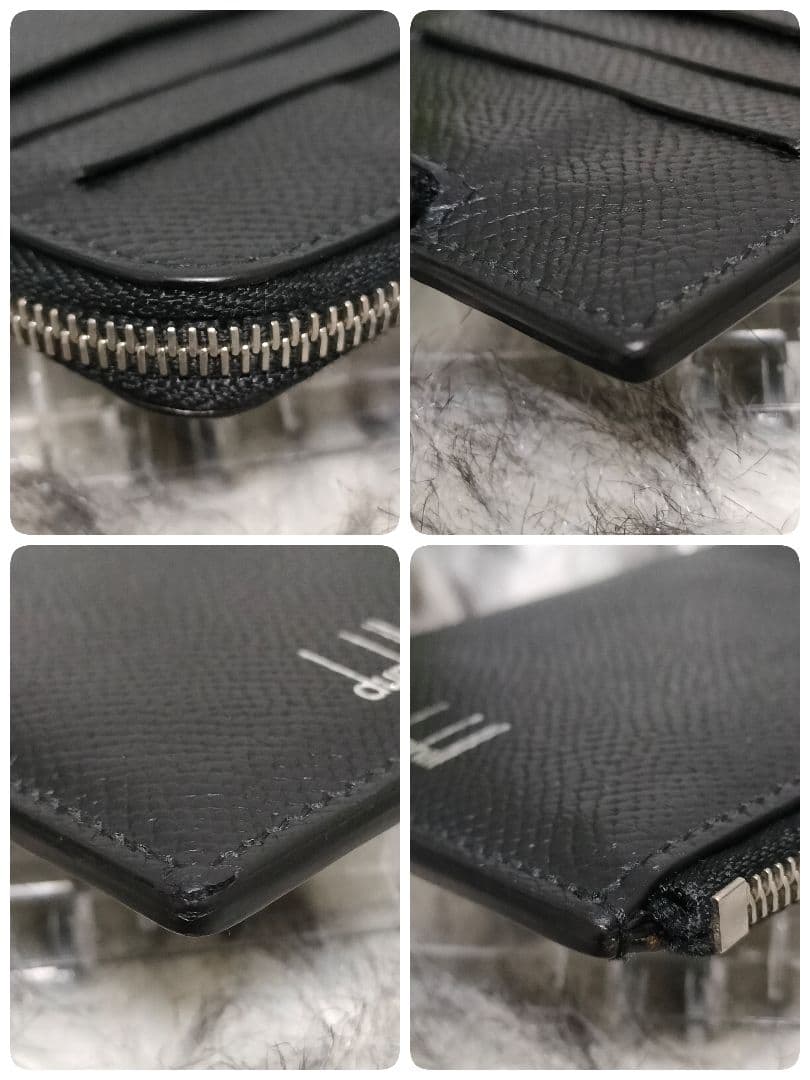 ダンヒル カードケース ブラック ロゴ 革 dunhill フラグメントケース黒