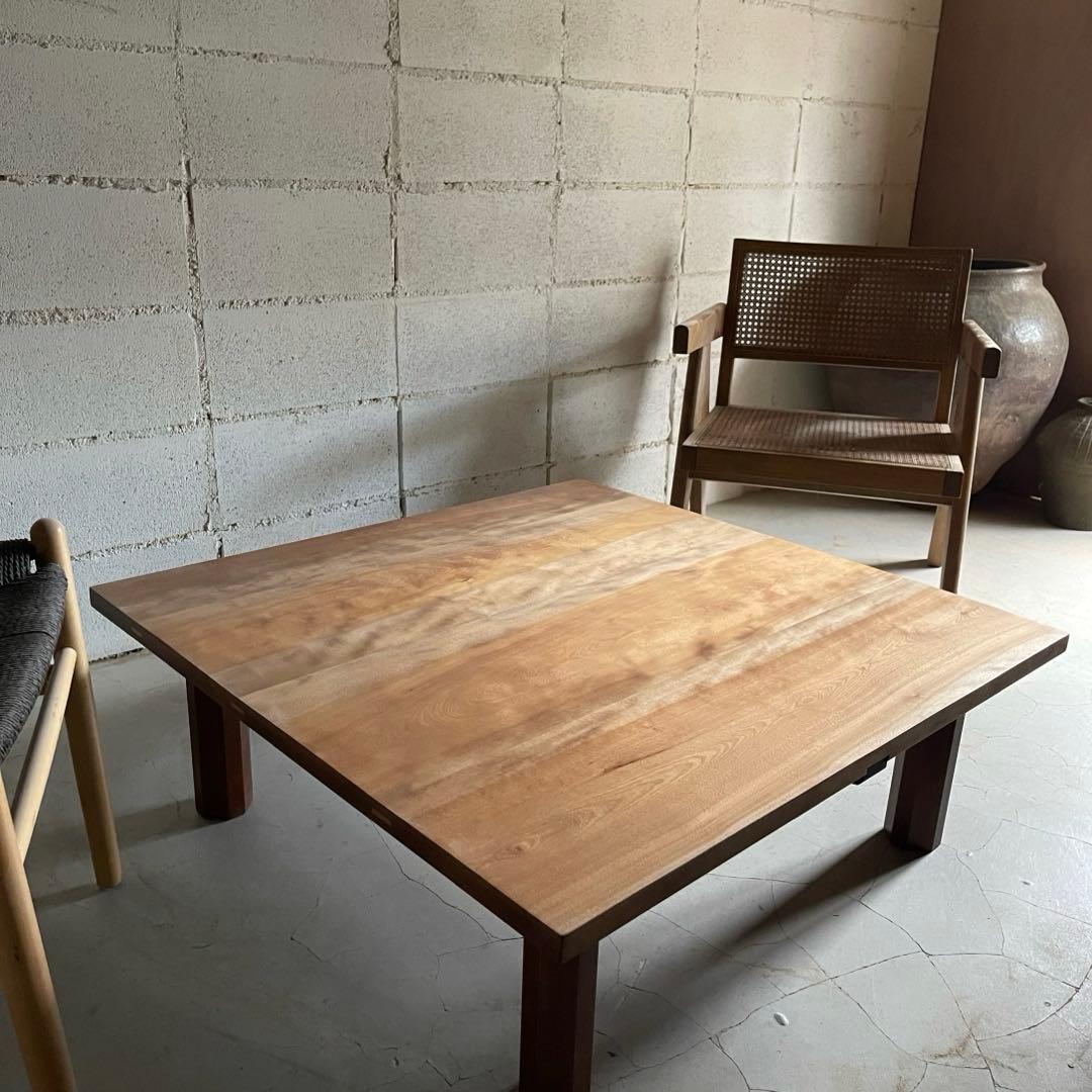 希少　松本民芸家具　ミズメザクラ　天然木無垢材　ローテーブル　センターテーブル