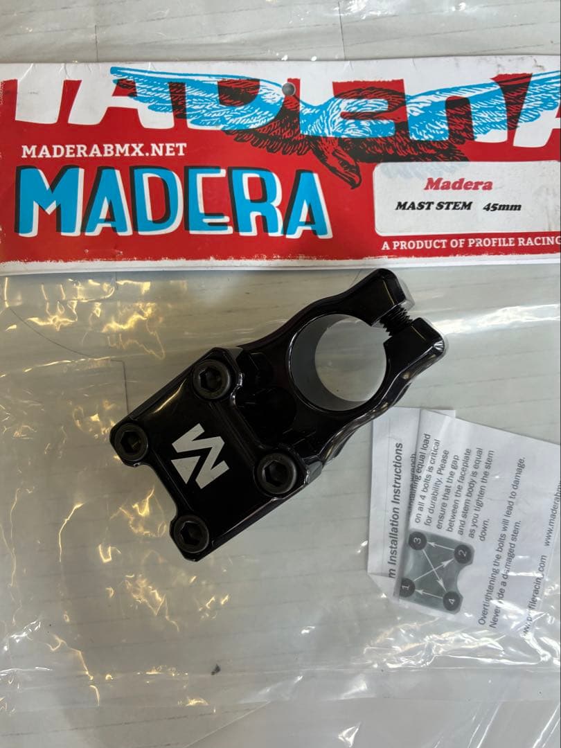 BMXステム 「Madera」Stem 45mm PROFILE RACING