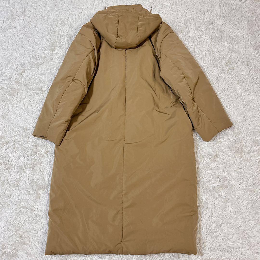 23区 中綿ノンステッチロングアウター ジャケット コート M キャメル フード