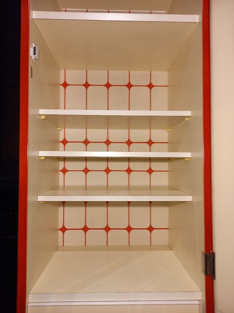 希少　1970's　ポストモダン　フレンチポップ　アーチ　ルーバー　キャビネット