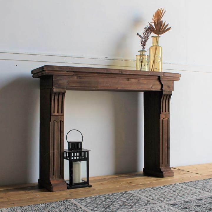 マントルピース ファイヤープレイス 暖炉枠 木製 コンソールテーブル 飾り棚