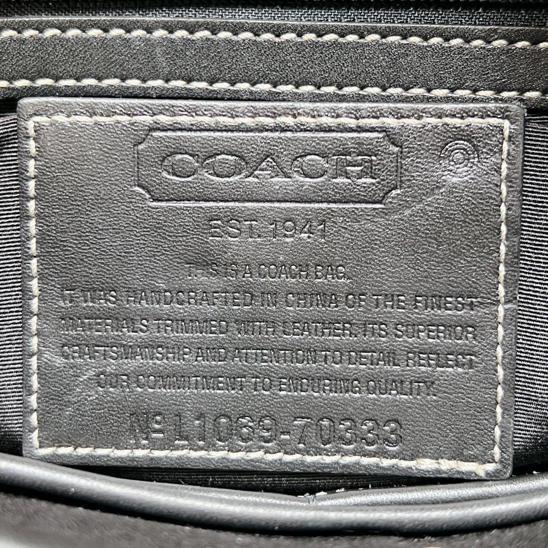 【美品】コーチ　COACH ショルダー バッグ　ヘリテージ　シグネチャー　黒