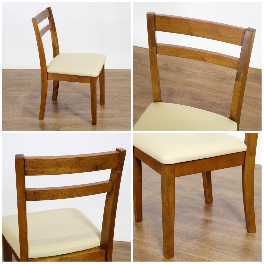 F 新品 伸縮式 ダイニング 3点 テーブル チェア ブラウン ダイニングセット