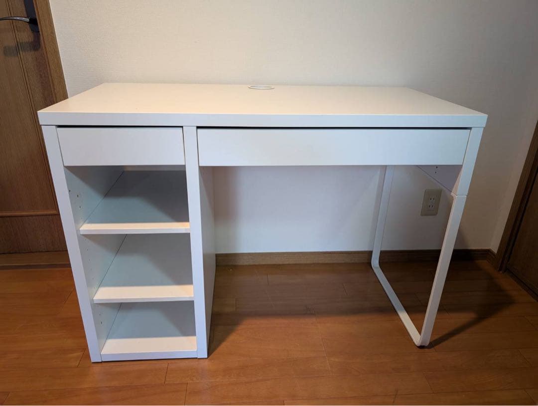 【送料込】IKEA ミッケ ホワイト パソコンデスク 収納棚シェルフ 学習机
