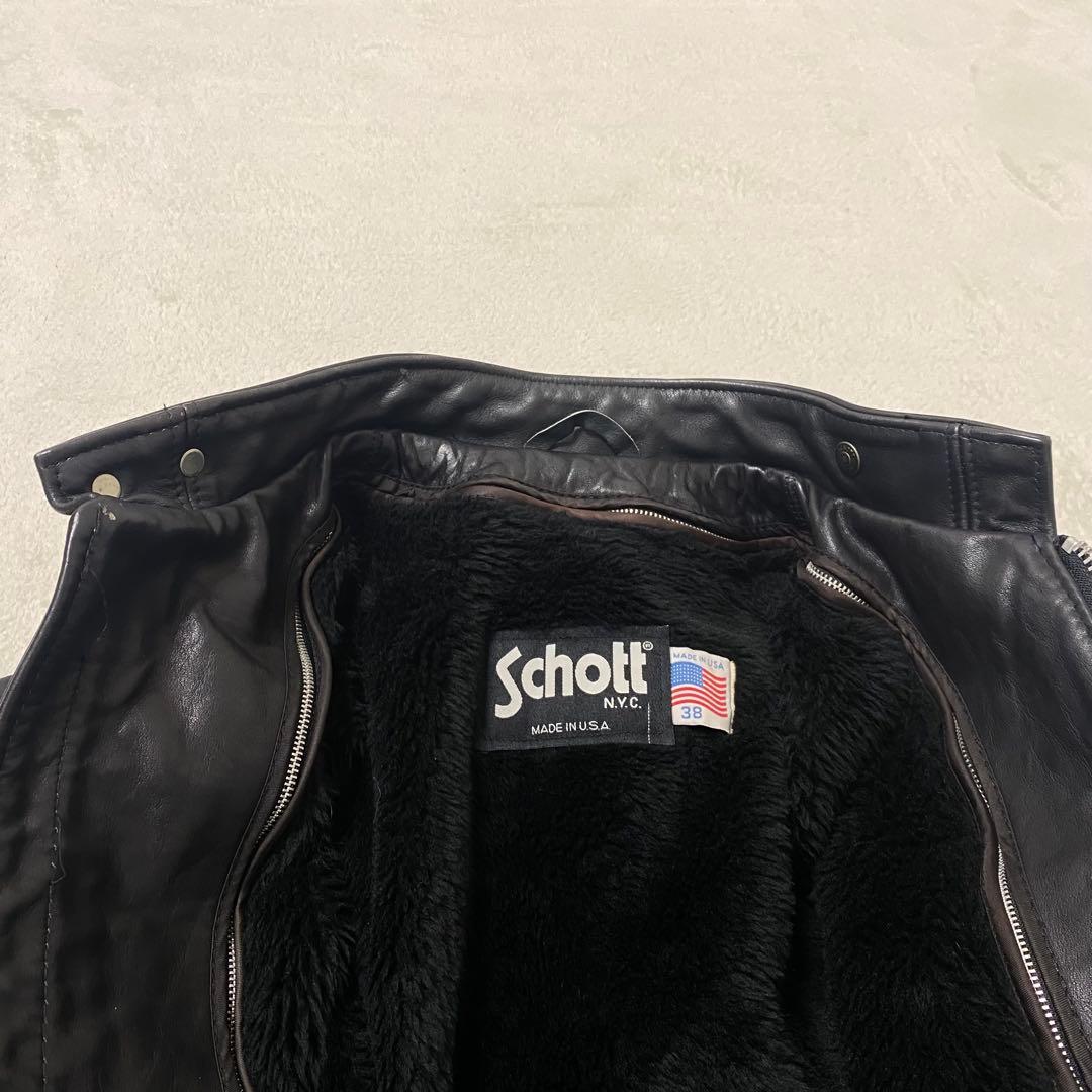 【美品即完売】schott usa製 ライナー付 レザージャケット ブラック
