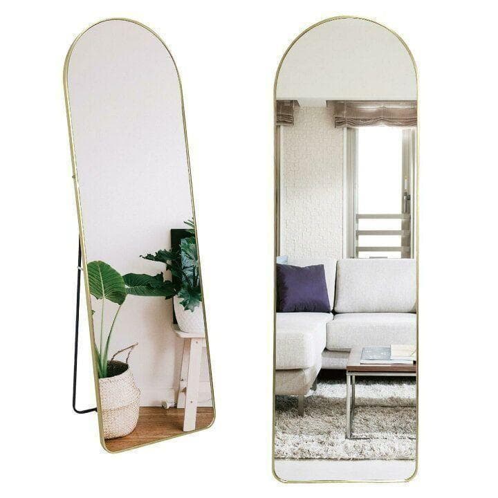 スタンドミラー 姿見鏡 全身鏡 全身 大型 鏡 壁掛け アーチ形 金1126