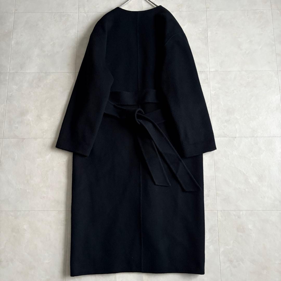 美品✨ FRAY I.D 10YEARリバーコート 黒0 尾州ウール ベルト付