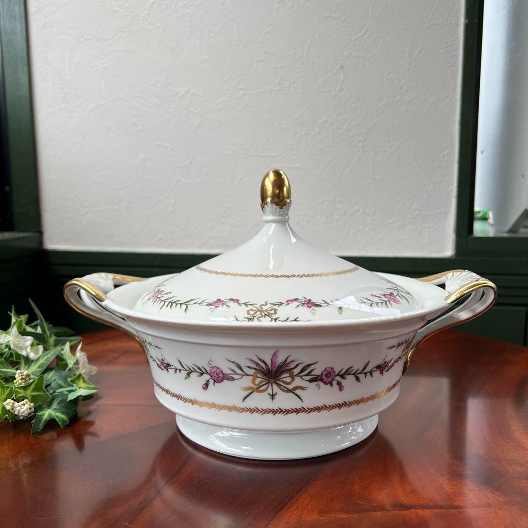 k063 フランス レイノー社製 チュリーン2個・サラダボウル リモージュ磁器