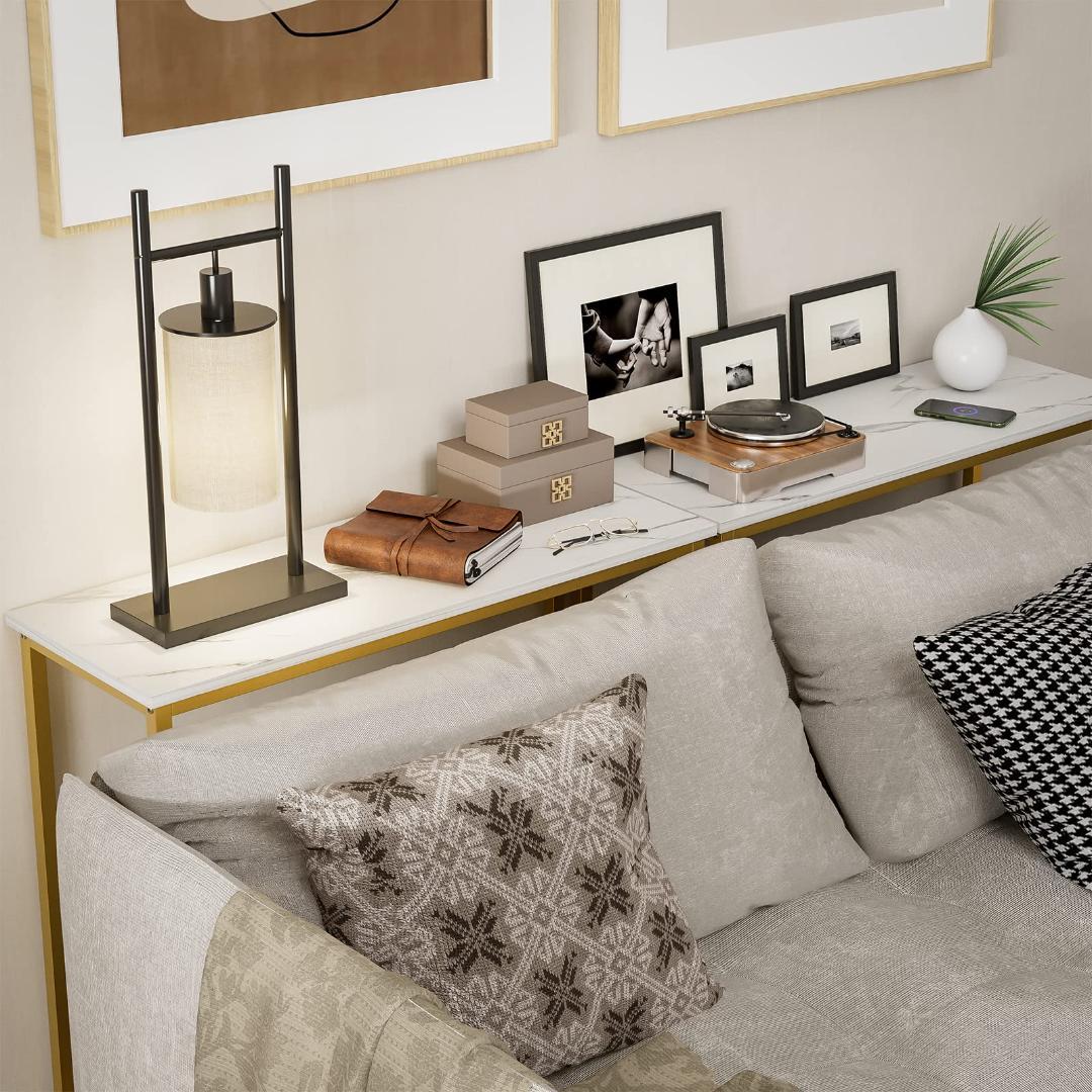 コンソールテーブル カウンターサイドスリム 玄関 大理石柄