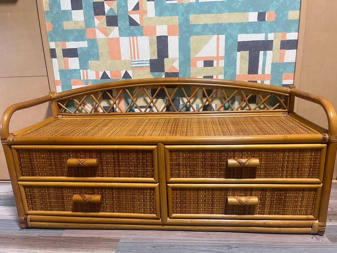 値下げ❗️ラタン　籐　チェスト