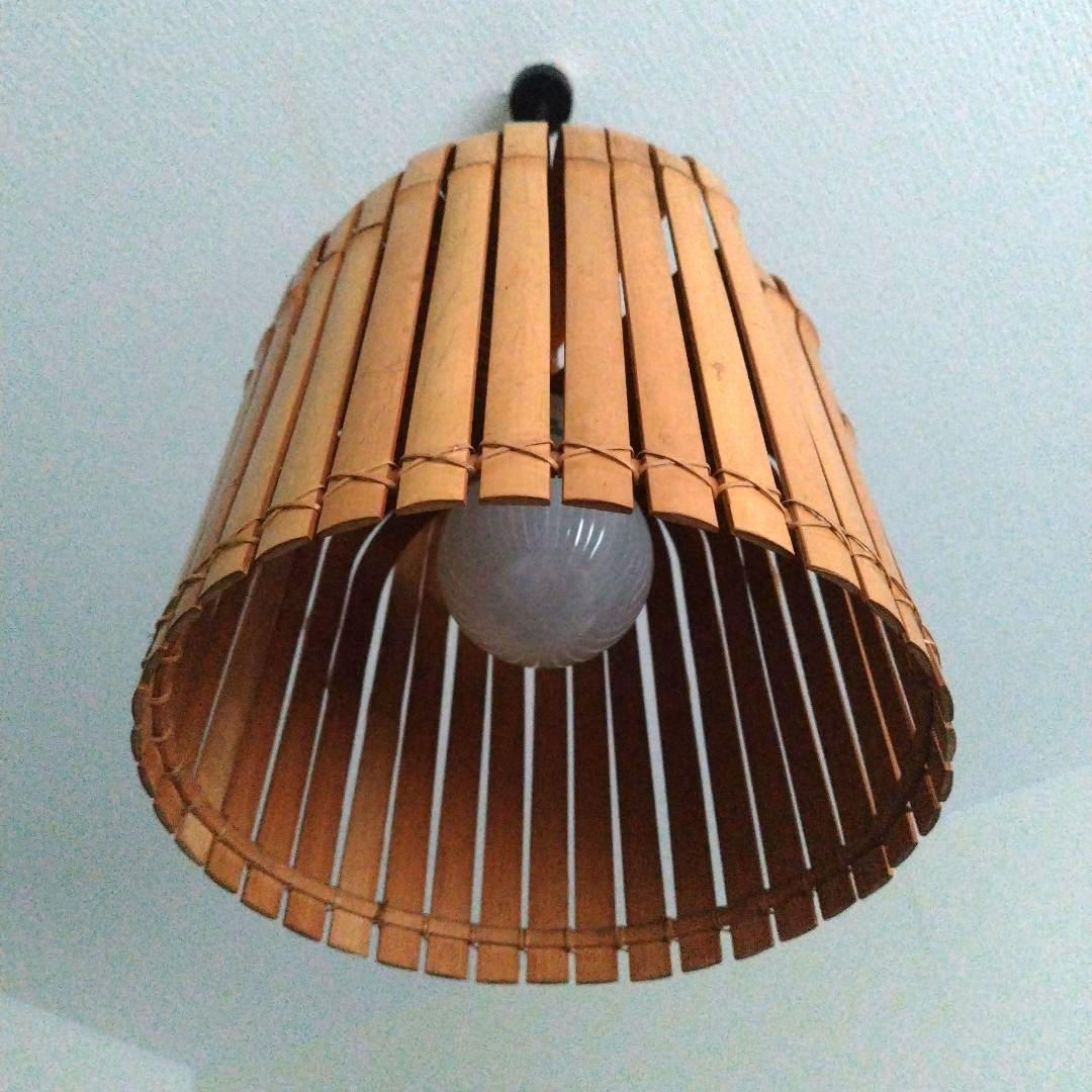 昭和レトロ当時物 1950-1970年物 バンブー 竹シェード ペンダントライト