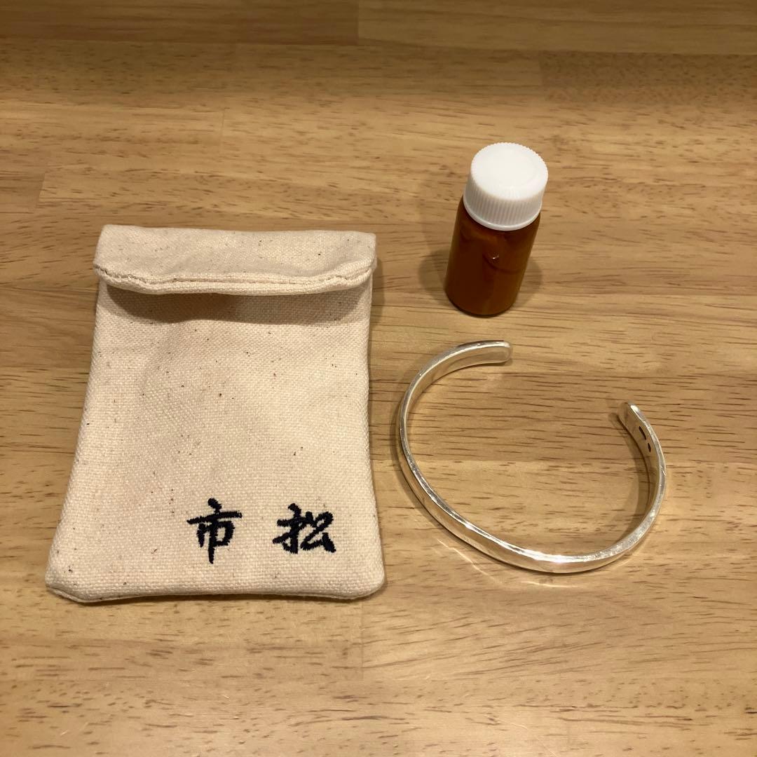 市松　バングル　シルバー　幅8.5mm