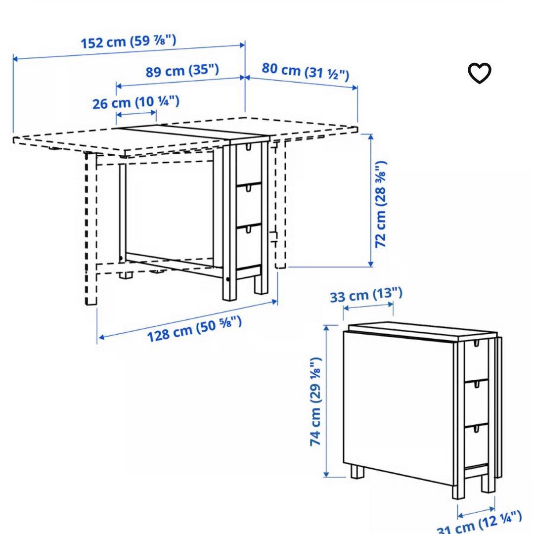 週末値下げIKEA NORDEN バタフライテーブル 折りたたみ　ダイニング