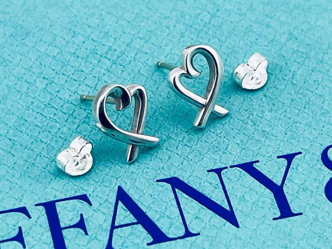 c985 美品　ティファニー　ラビングハート　ピアス　パロマピカソ　925