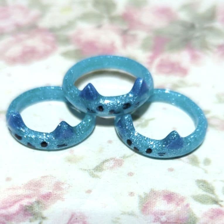 22℃の魔法猫耳リング☆温度でカラーチェンジblue②