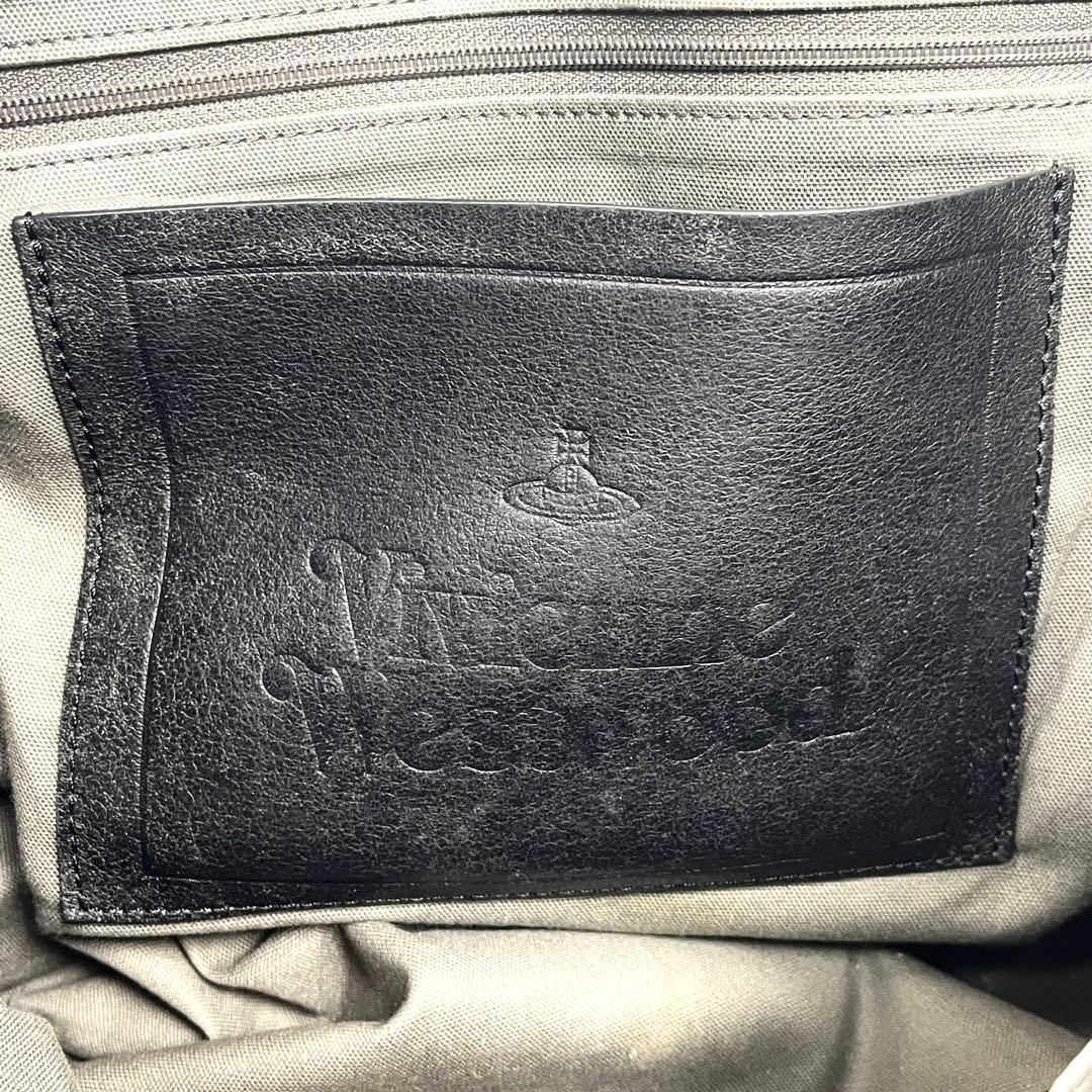 ヴィヴィアン　激レア　トートバッグ　オーブ総柄　ロゴエンボス　本革　ブラウン