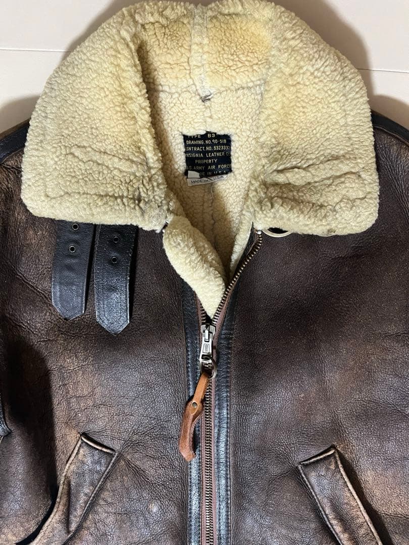 insignia leather ミリタリー B-3 フライトジャケット　70s