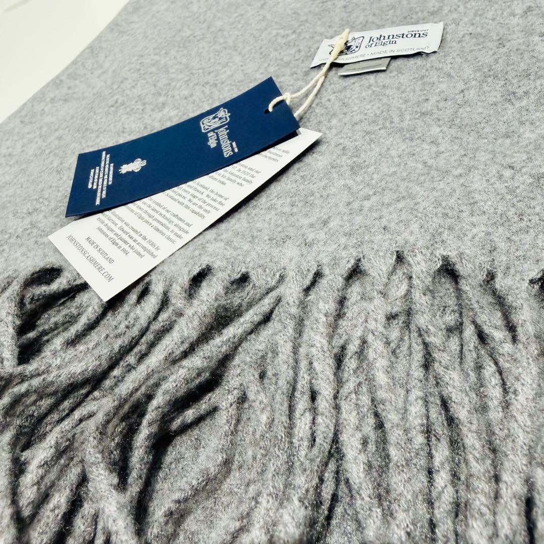 ル*ン様 ジョンストンズ カシミア 大判ストール マフラーグレー　　色: グレー