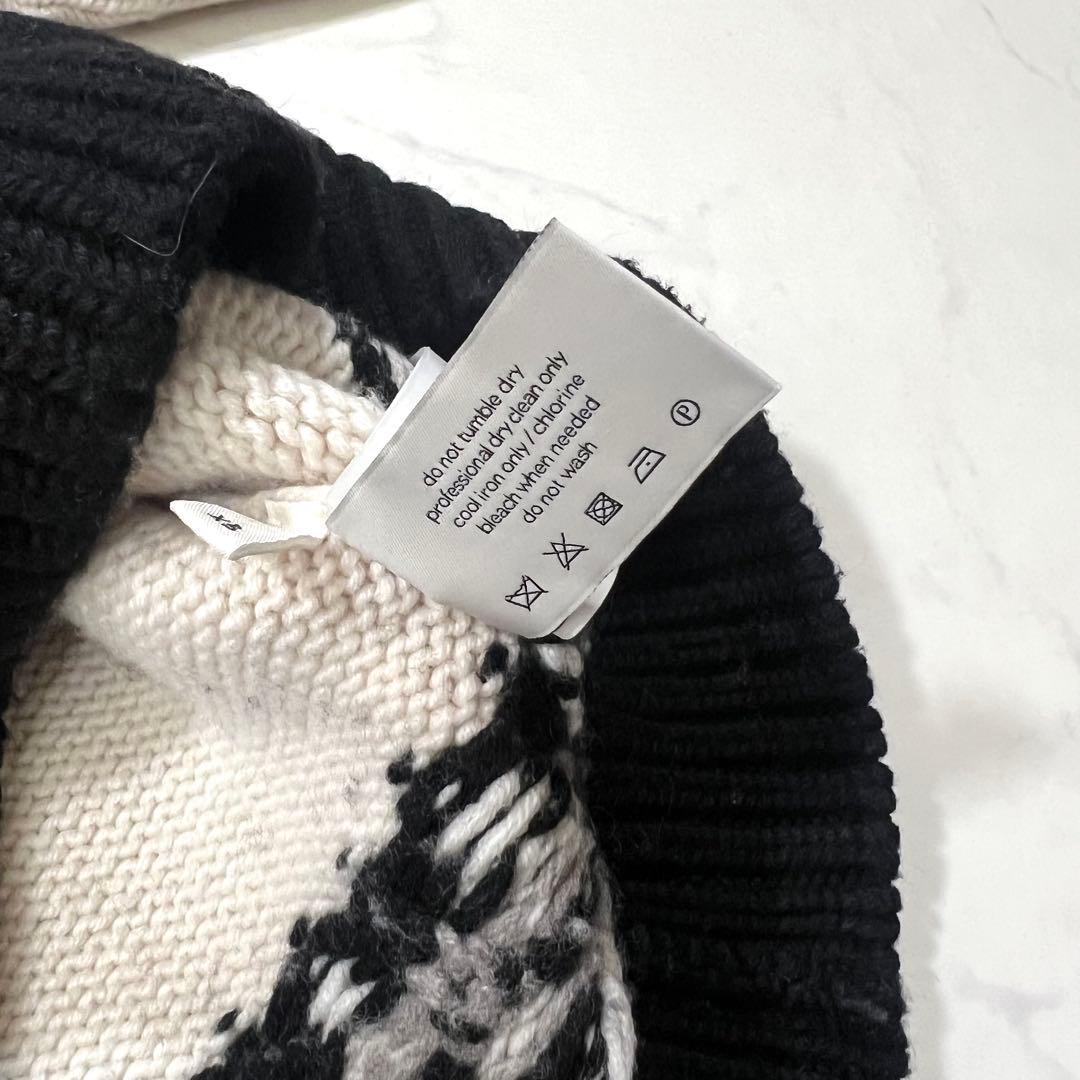 クリスタセヤ ノルディック オーバーサイズ ニット ウール ホワイト ブラック