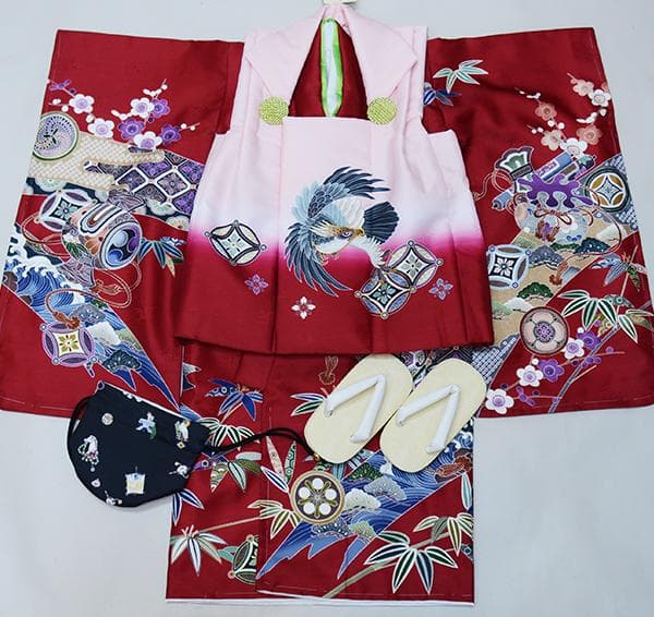 七五三 三歳 男児 被布着物フルセット 日本製 陽気な天使 祝着 NO38627