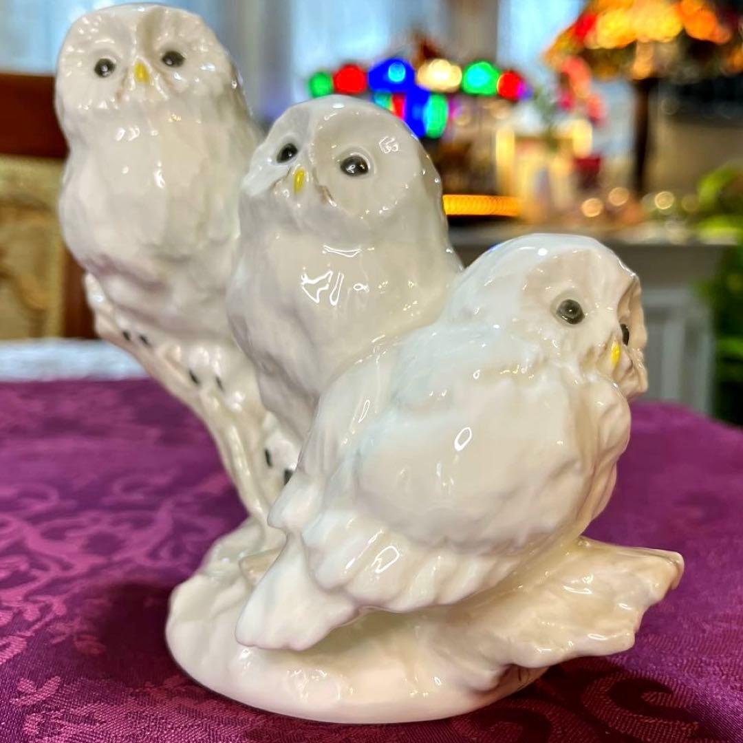 ーNoritakeー 【極美品】 フィギュリン ふくろう三兄弟 ボーンチャイナ