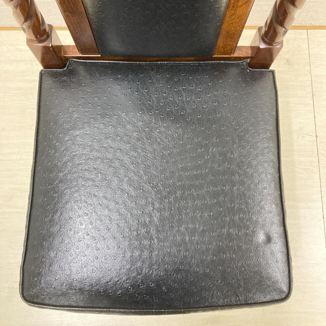 英国調　アンティーク調　ツイスト　ハイバックチェア　椅子　２脚セット　光製作所