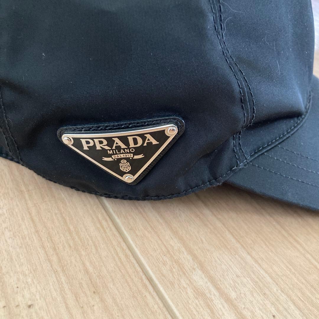 PRADA ブラック ベースボールキャップ Sサイズ
