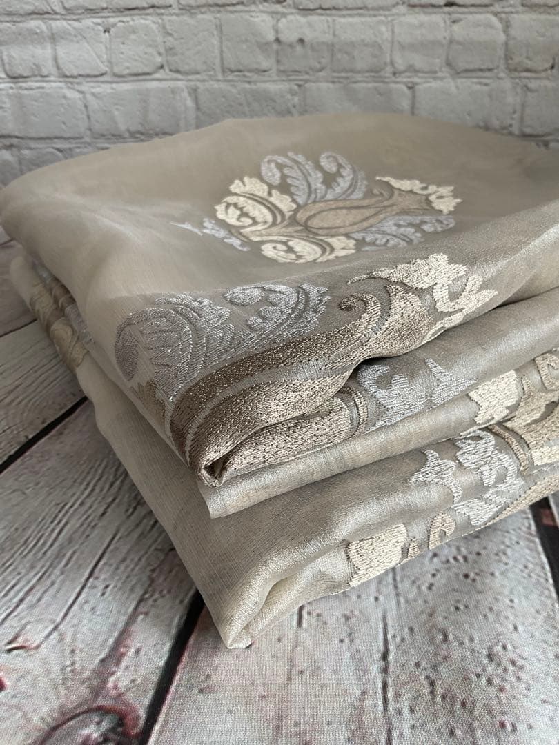 高級レースドレープカーテン　イギリス製の生地でオーダーメイド108x240 2枚