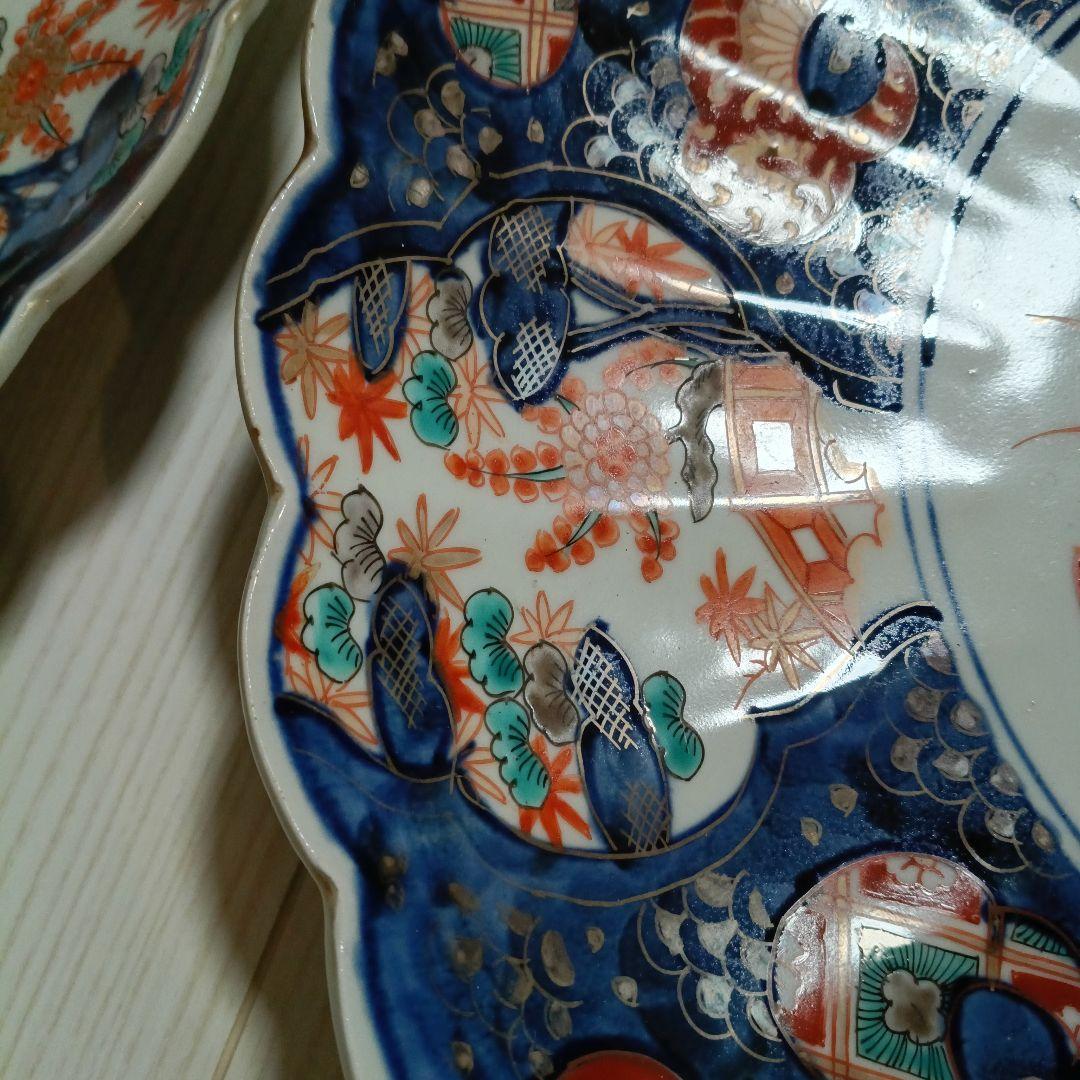 古伊万里 　大皿　飾皿　直径約４０cm　２個セット木箱あり