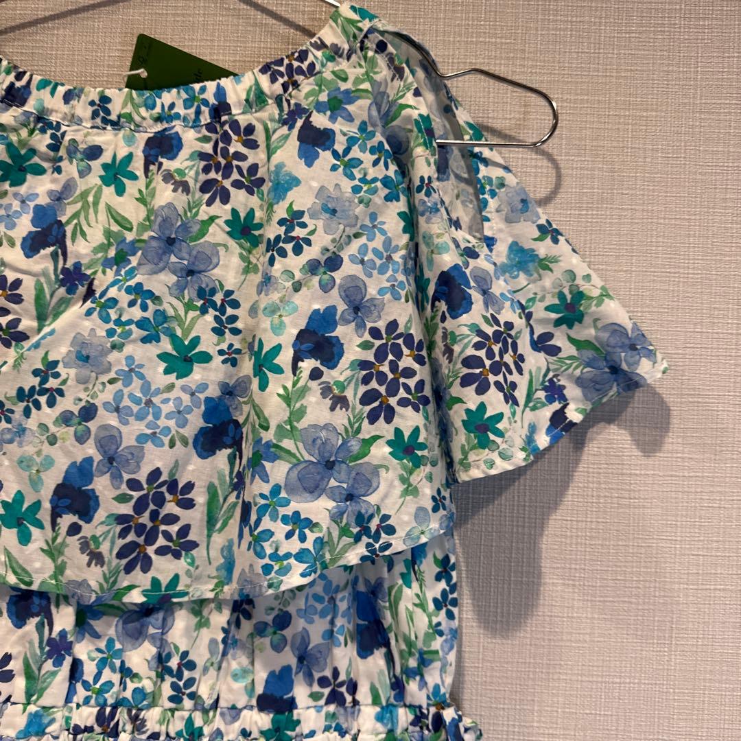 ケイトスペード　ガールズ ラブリーガーデンラッフルカラーワンピース　160 新品