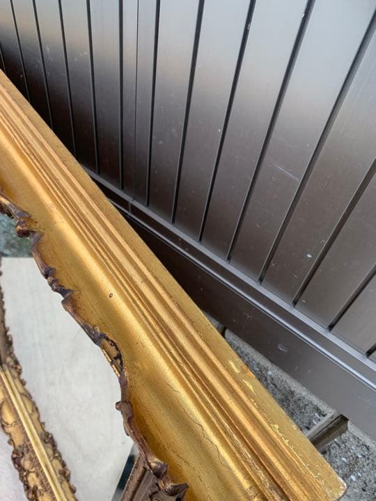 イタリア製　アンティーク　レトロ　ゴールド　壁掛け　ミラー　鏡　姿見　店舗什器