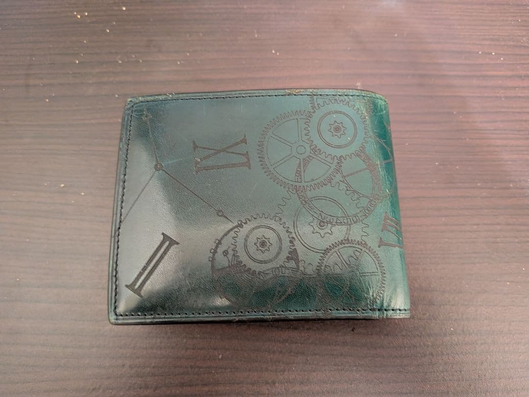 ユハク 二つ折り財布 ダークグリーン