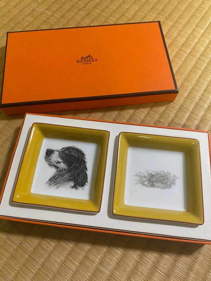 HERMES エルメス ドッグ 犬 トレイセット お皿 食器 テーブルウェア