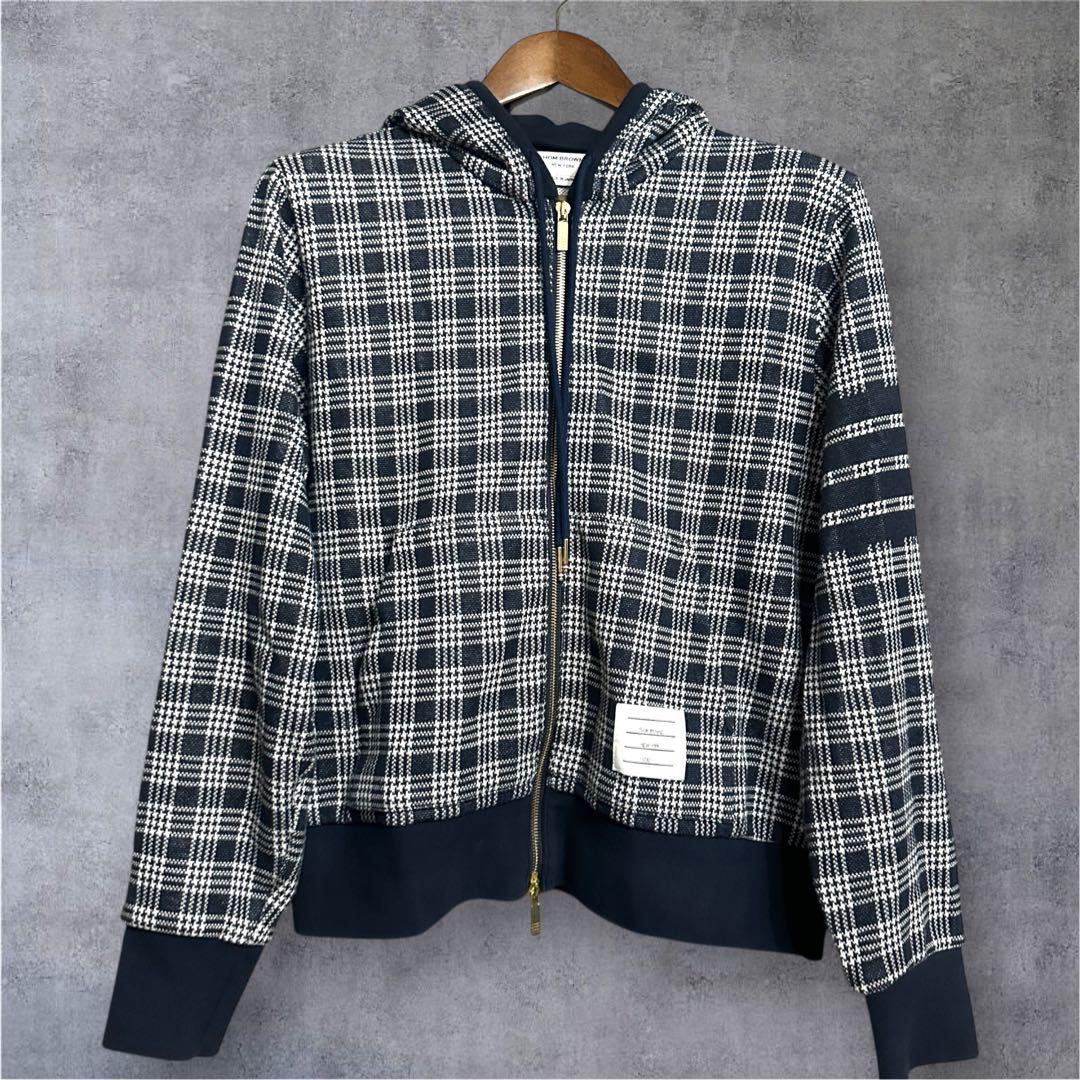 【美品】トムブラウン 4bar マイクロチェック ジャガード パーカー