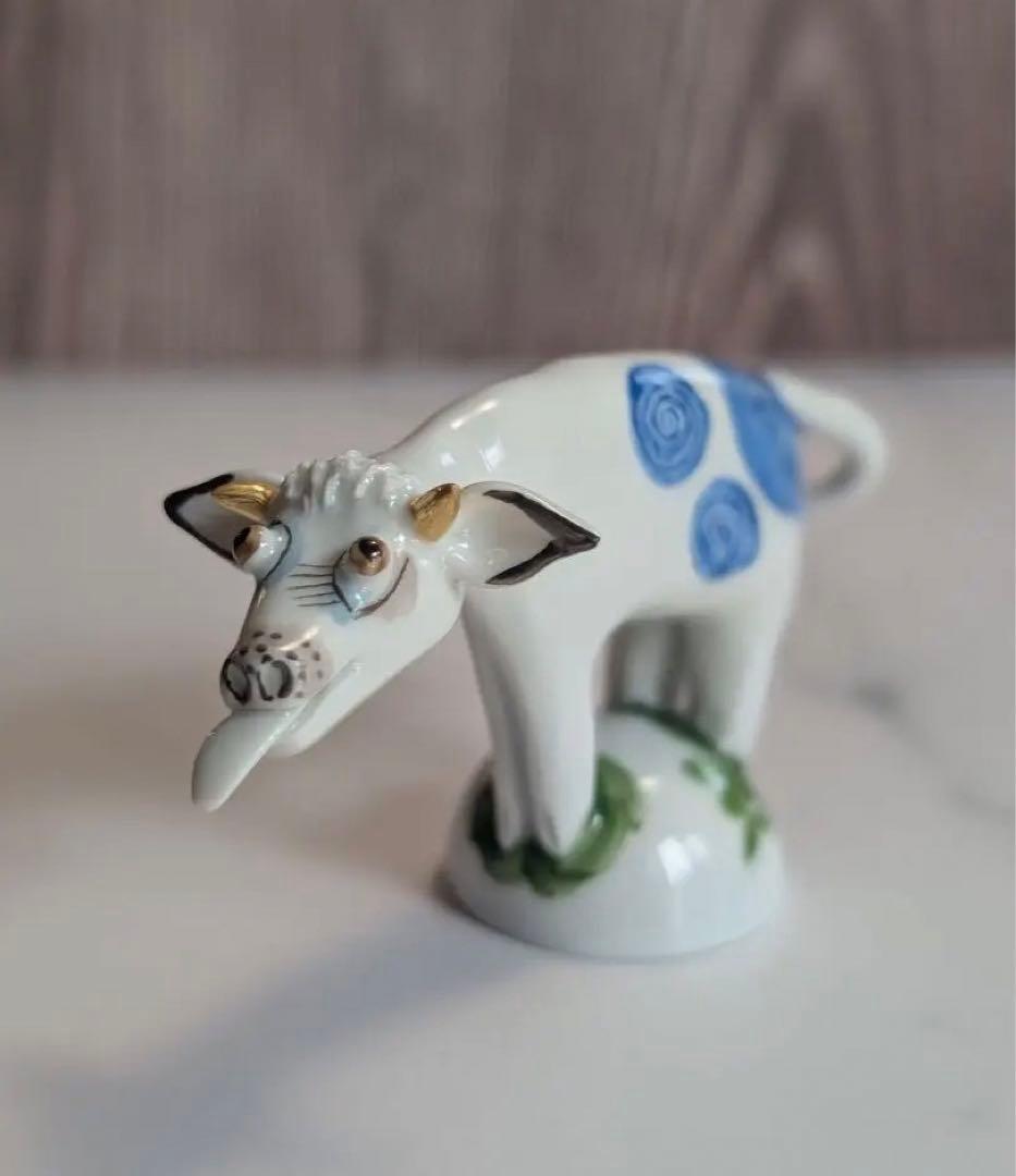 【Meissen マイセン】干支シリーズ　手びねり　フィギュリン　丑　牛　置物