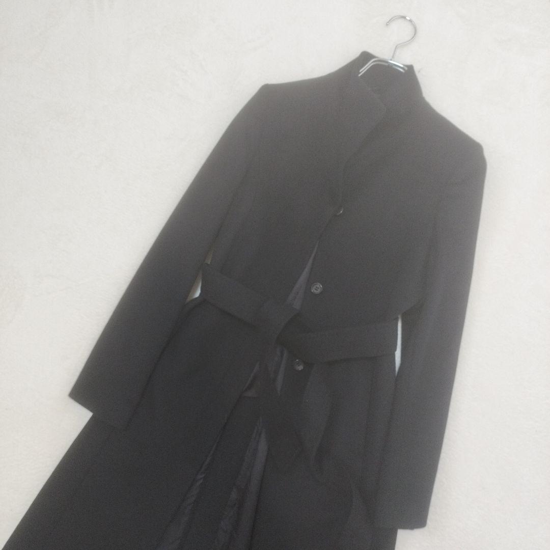 アナイ　カシミヤ100%　ロングコート　ベルト付　ベルテッド　ブラック　黒　比翼