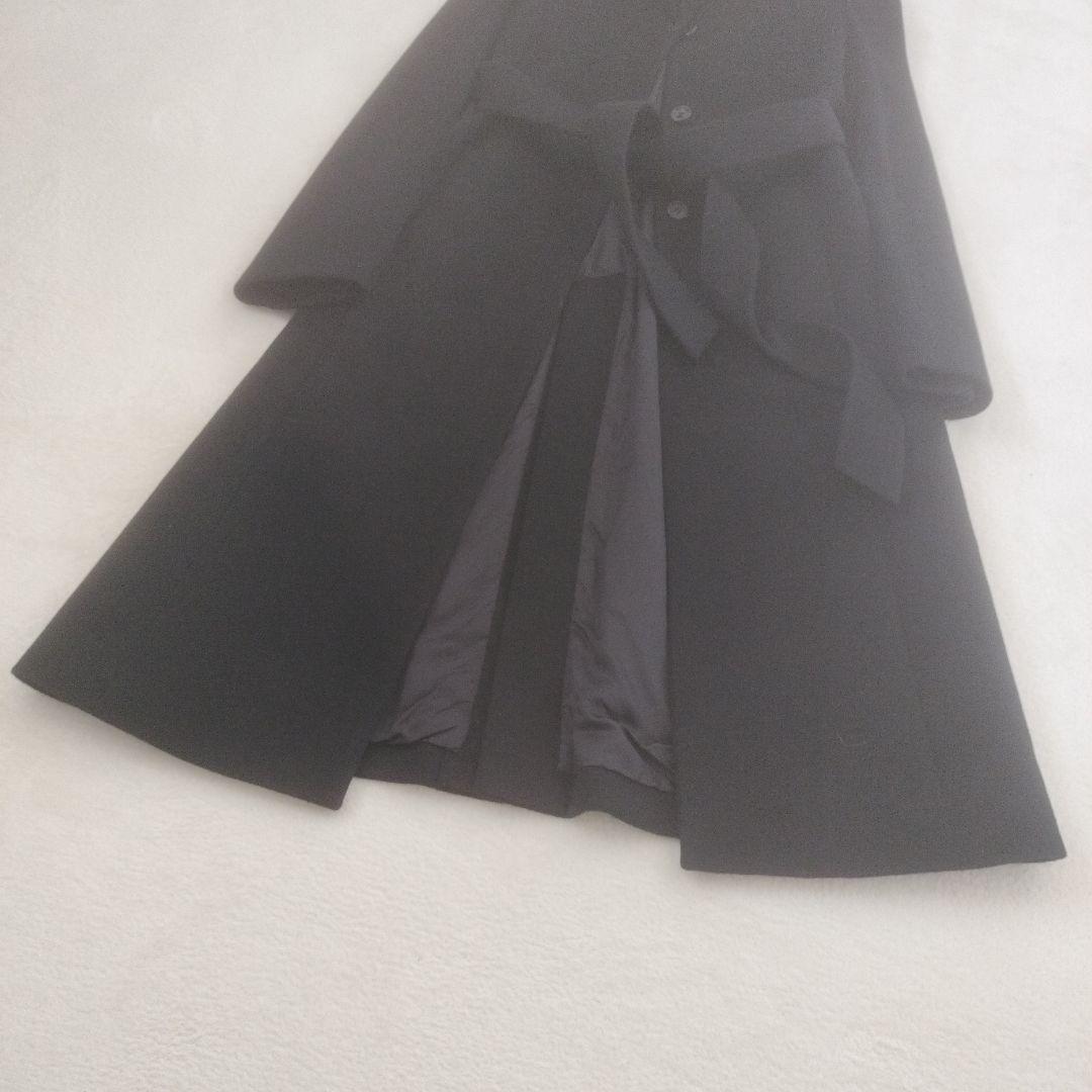 アナイ　カシミヤ100%　ロングコート　ベルト付　ベルテッド　ブラック　黒　比翼