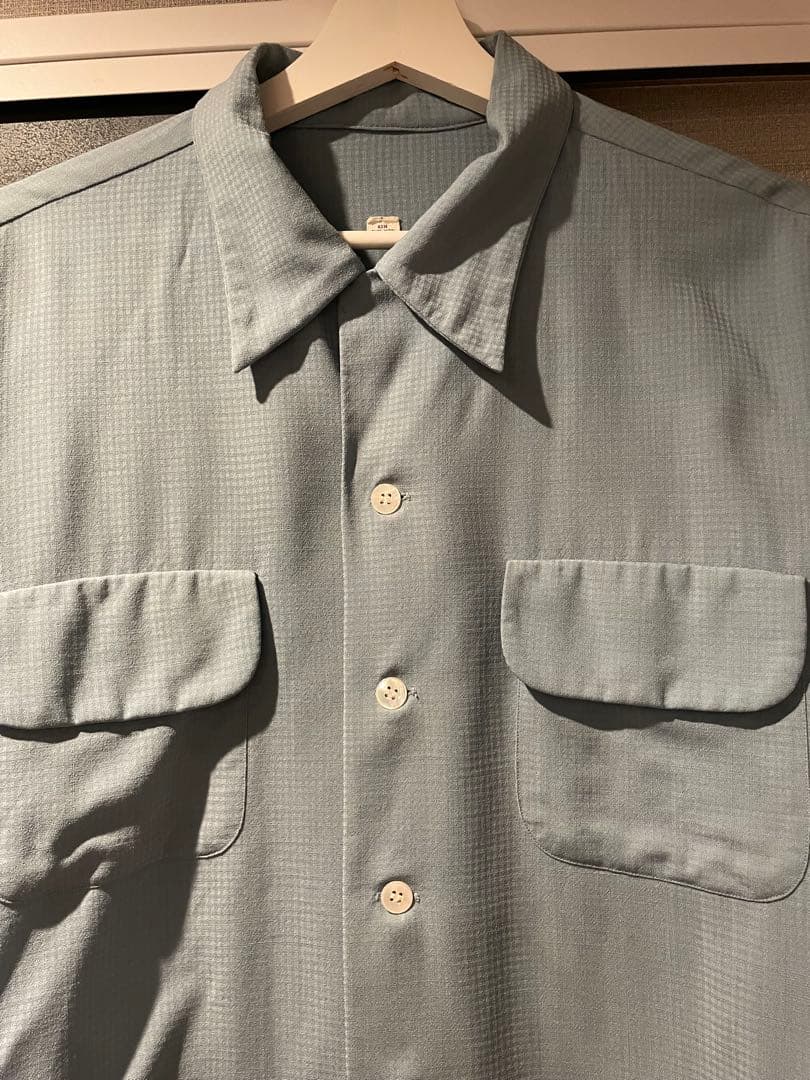 50s 実寸XL Wool / Nylon muslin box shirt